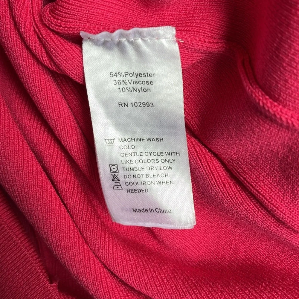 Esteban Cortazar Pink Varsity Knit Dress Bodycon Tank‎ Midi Dress size XS